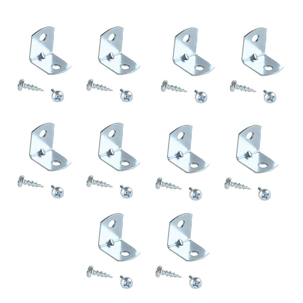 Équerres de coins carrées métalliques pour meuble 3/4&nbsp;po zinc Pqt/12