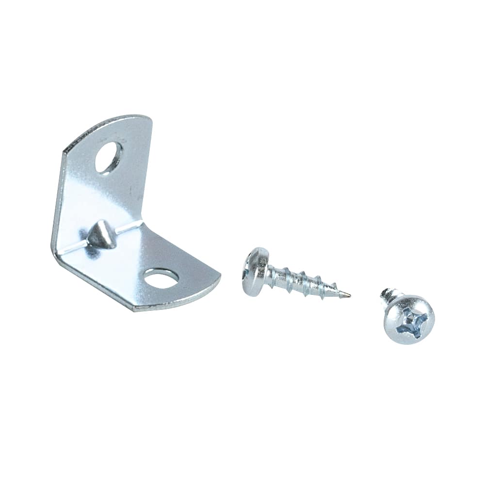 Équerres de coins carrées métalliques pour meuble 3/4&nbsp;po zinc Pqt/12