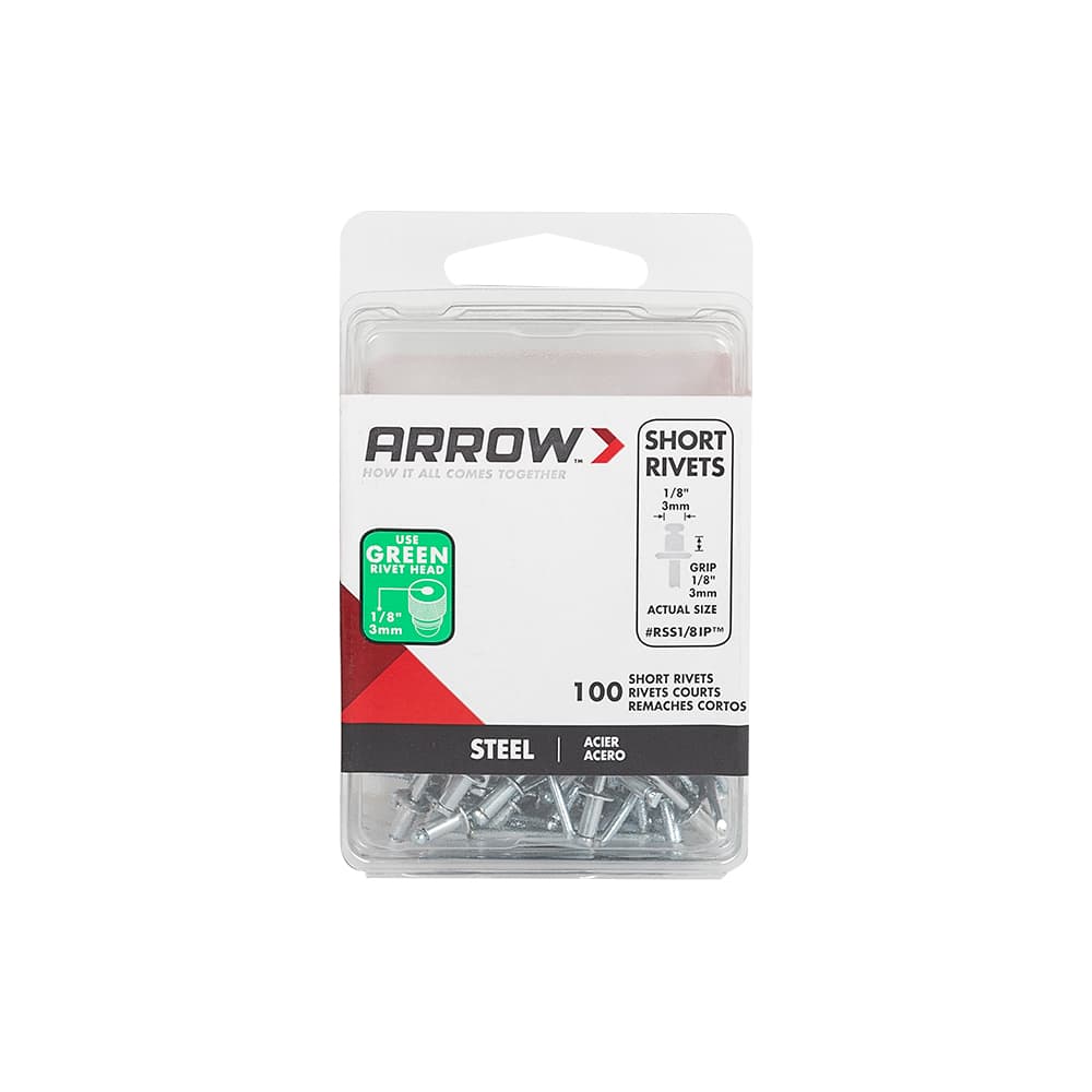 Rivets d'acier courts 1/8 po Pqt/100