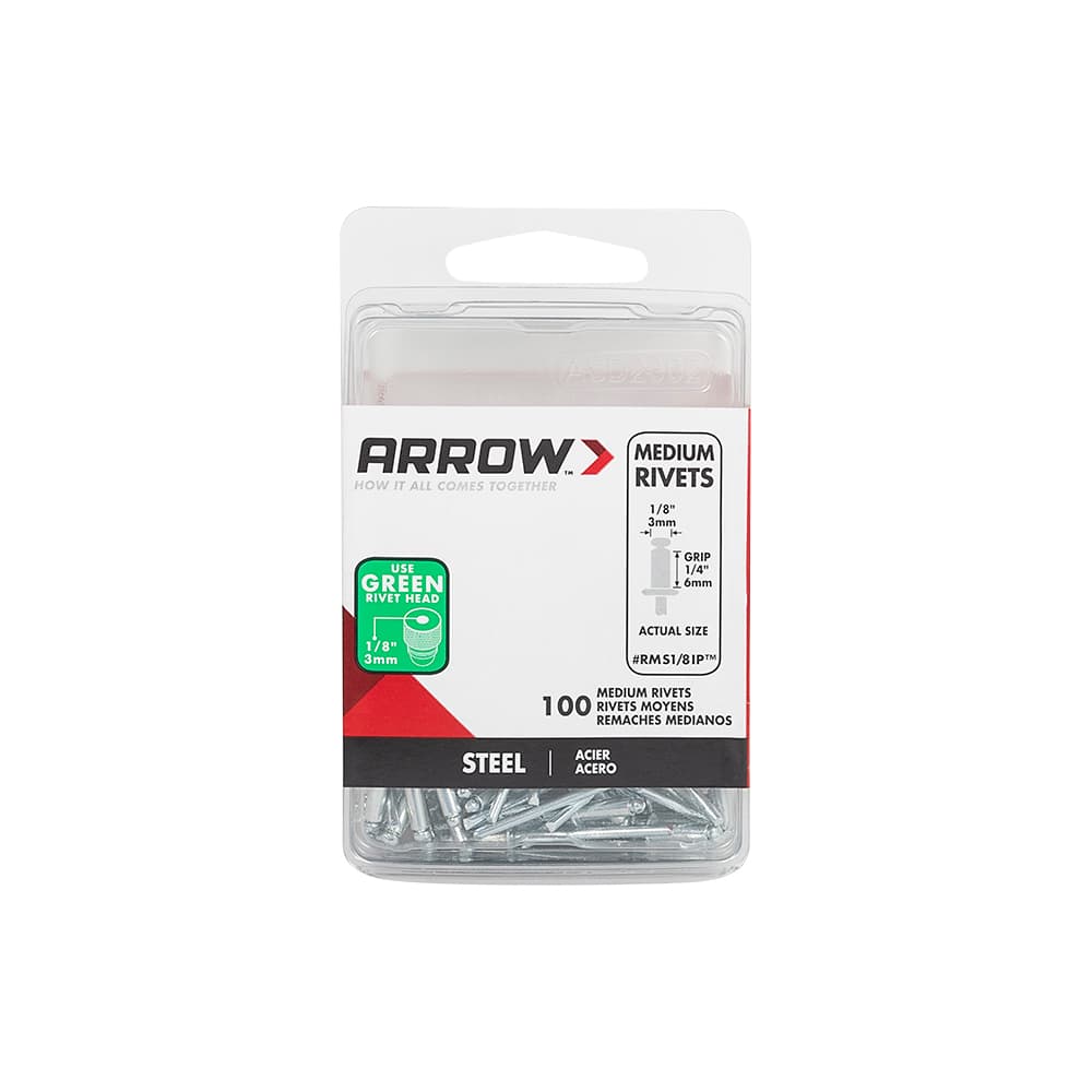 Rivets d'acier moyens 1/8 po Pqt/1&nbsp;000