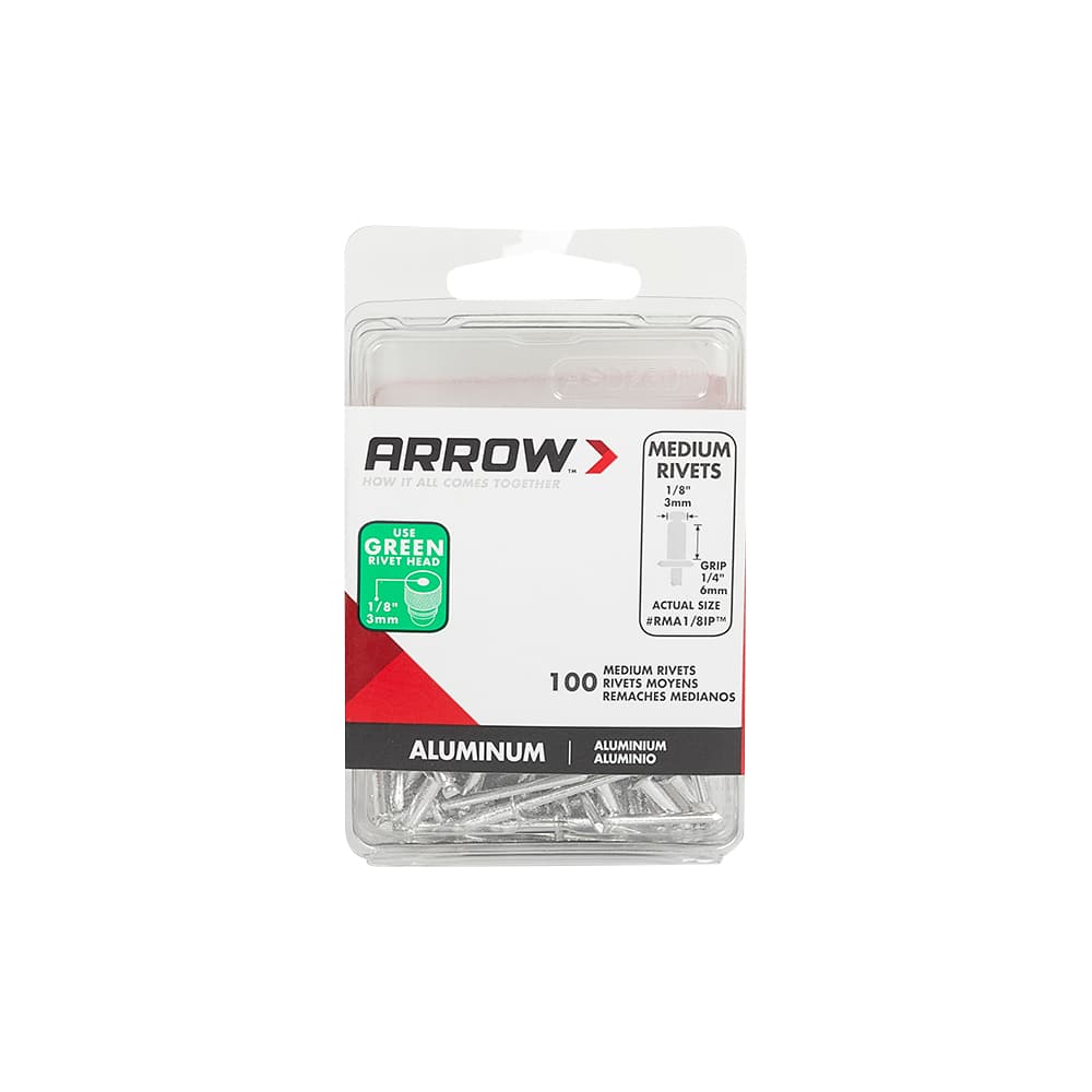 Rivets d'aluminium moyens 1/8 po Pqt/100