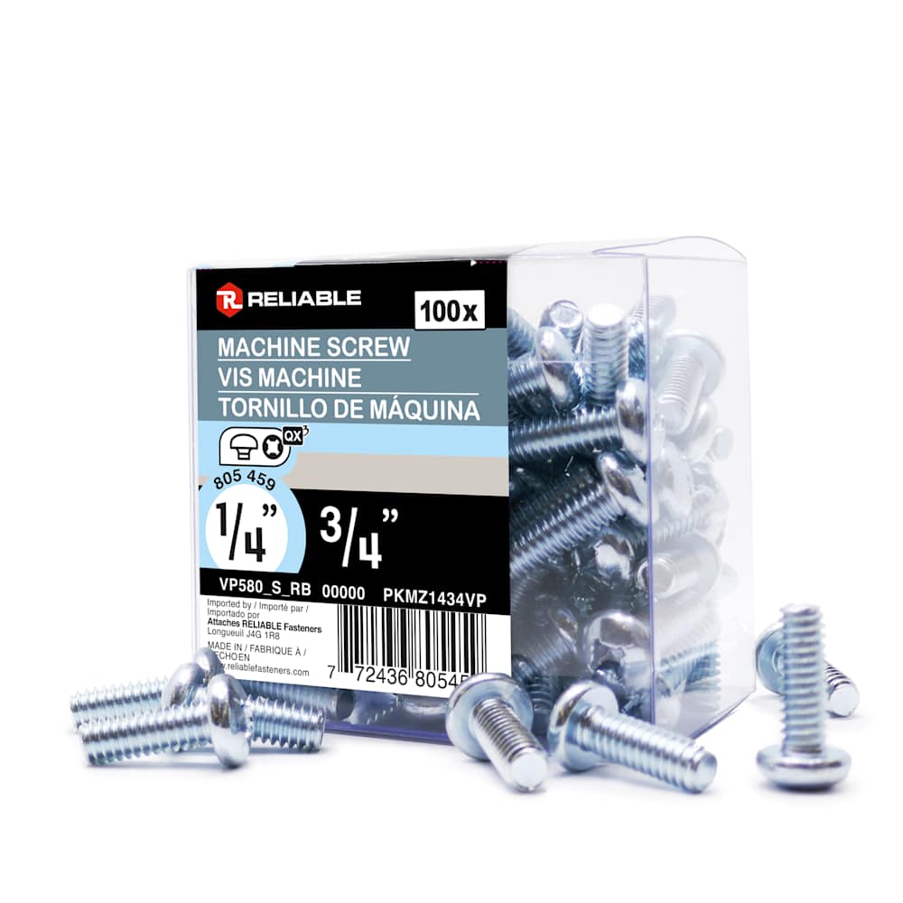 Boulons mécaniques T.R. 1/4-20 x 3/4 po Pqt/100