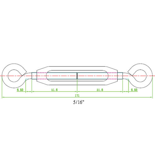 Tendeur à vis 9 3/8 po