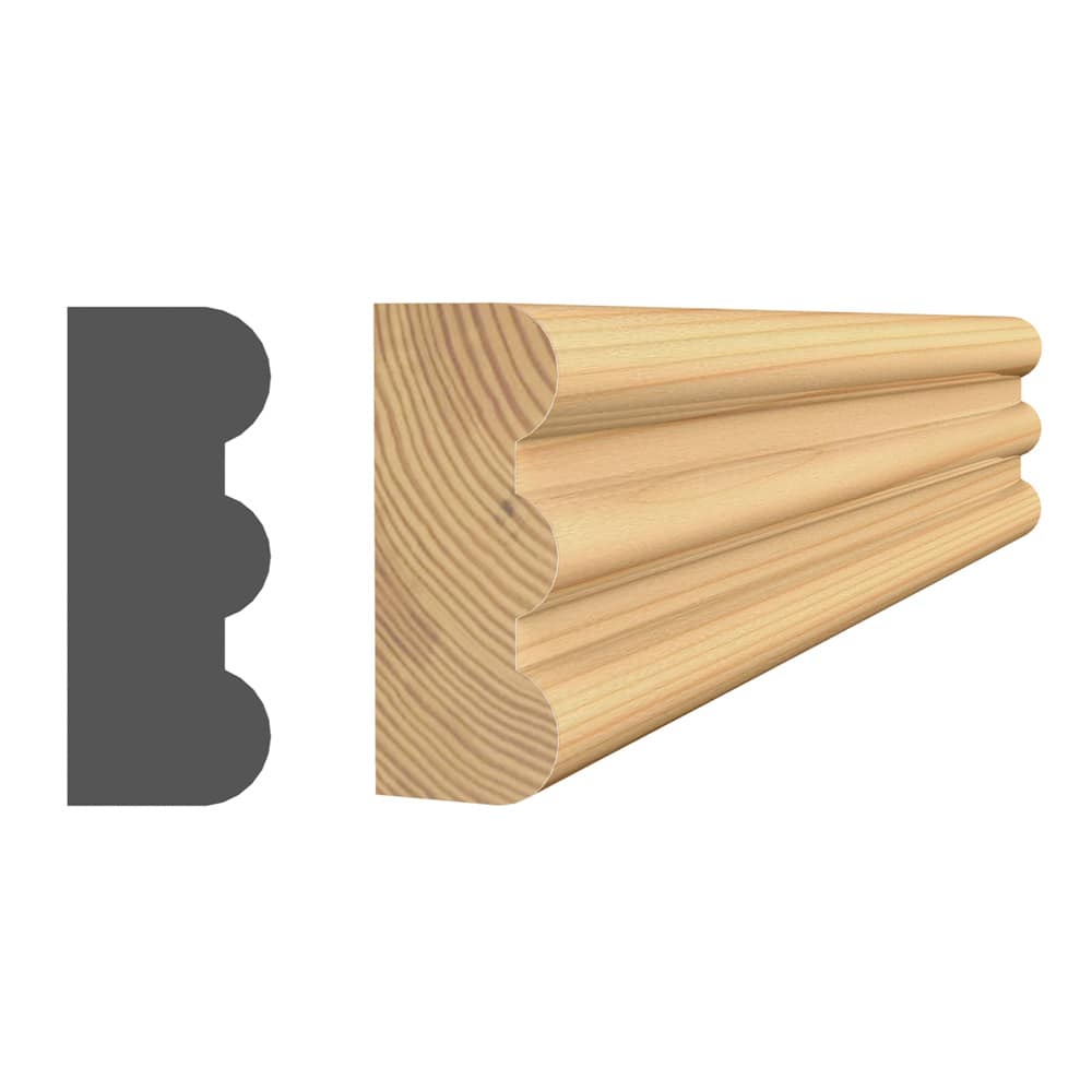 Moulure à moustiquaire en pin clair jointé 1/4 po x 3/4 po x 8 pi