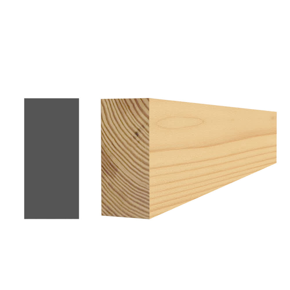 Rectangle en pin clair jointé 5/16 po x 11/16 po x 8 pi