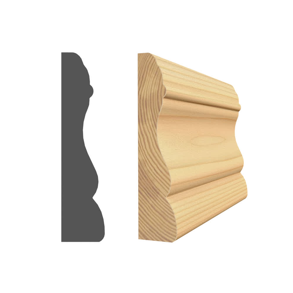 Chambranle colonial en pin clair jointé 5/8 po x 2 3/4 po x 7 pi