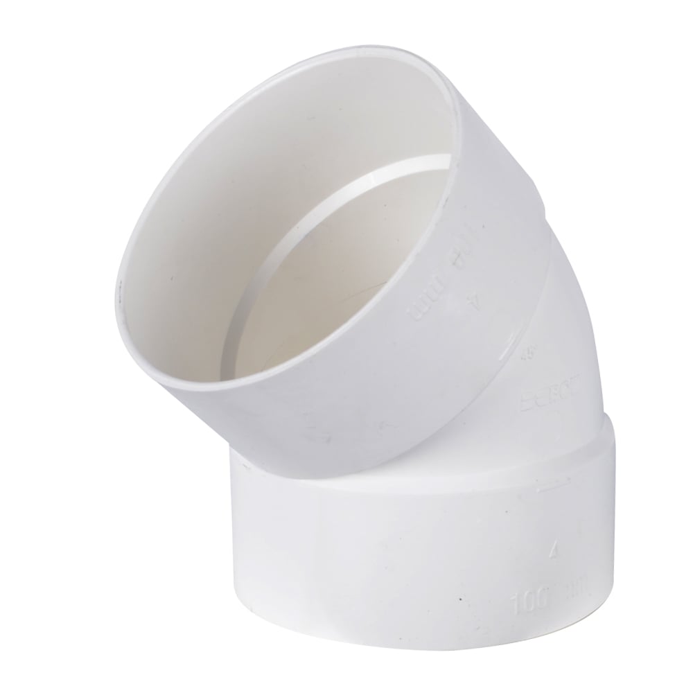 Coude 45° PVC/BNQ 4 po (F x F)