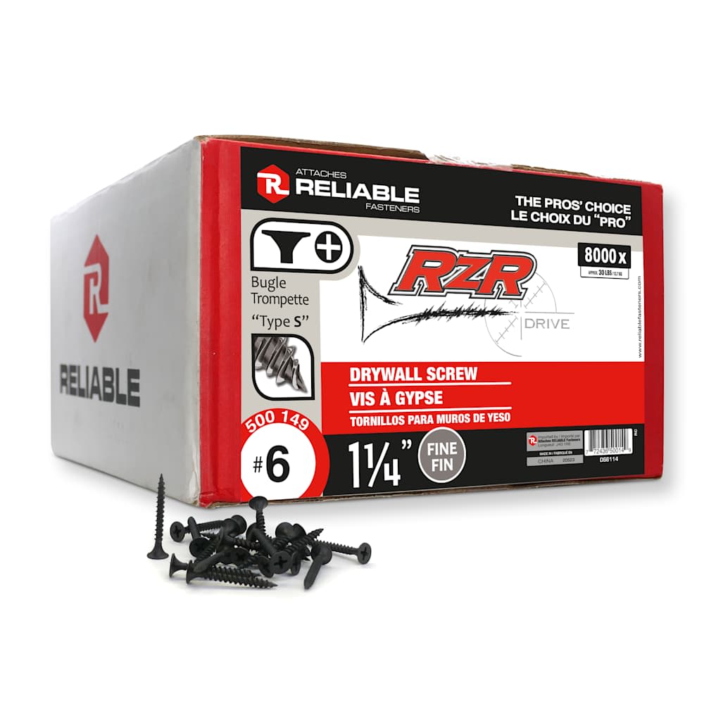 1&nbsp;1/4 in. n° 6 Drywall Screws Pkg/8000