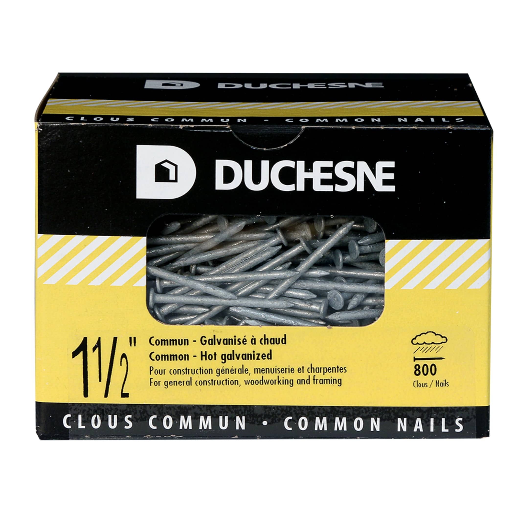 Clous communs galvanisés à chaud 1&nbsp;1/2&nbsp;po Pqt/800