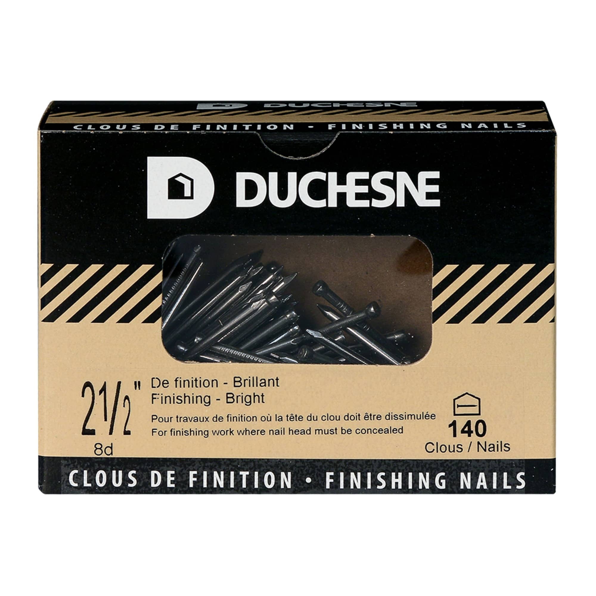 Clous à finir brillants 2&nbsp;1/2 po Pqt/140