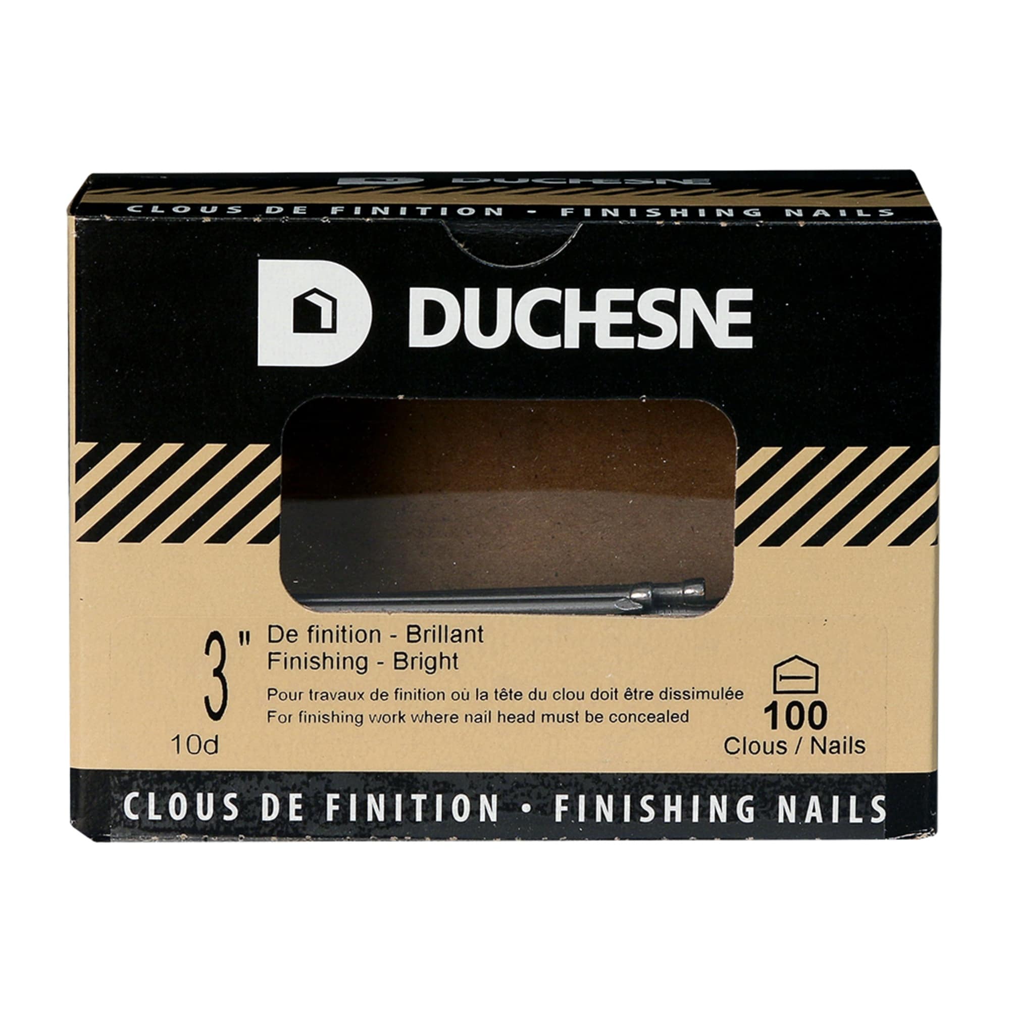 Clous à finir brillants 3&nbsp;po Pqt/100