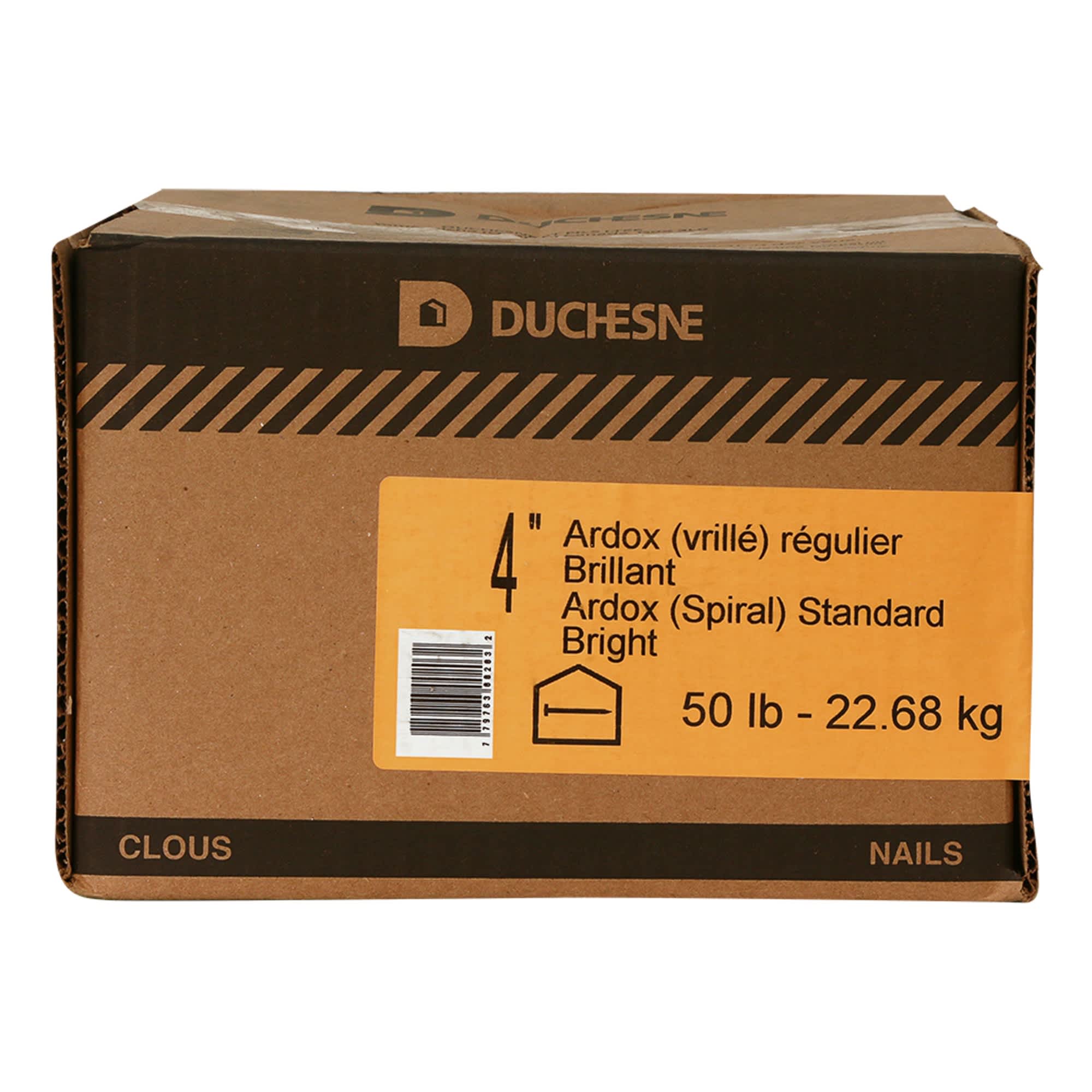 Clous vrillés Ardox brillants 4 po 50&nbsp;lb