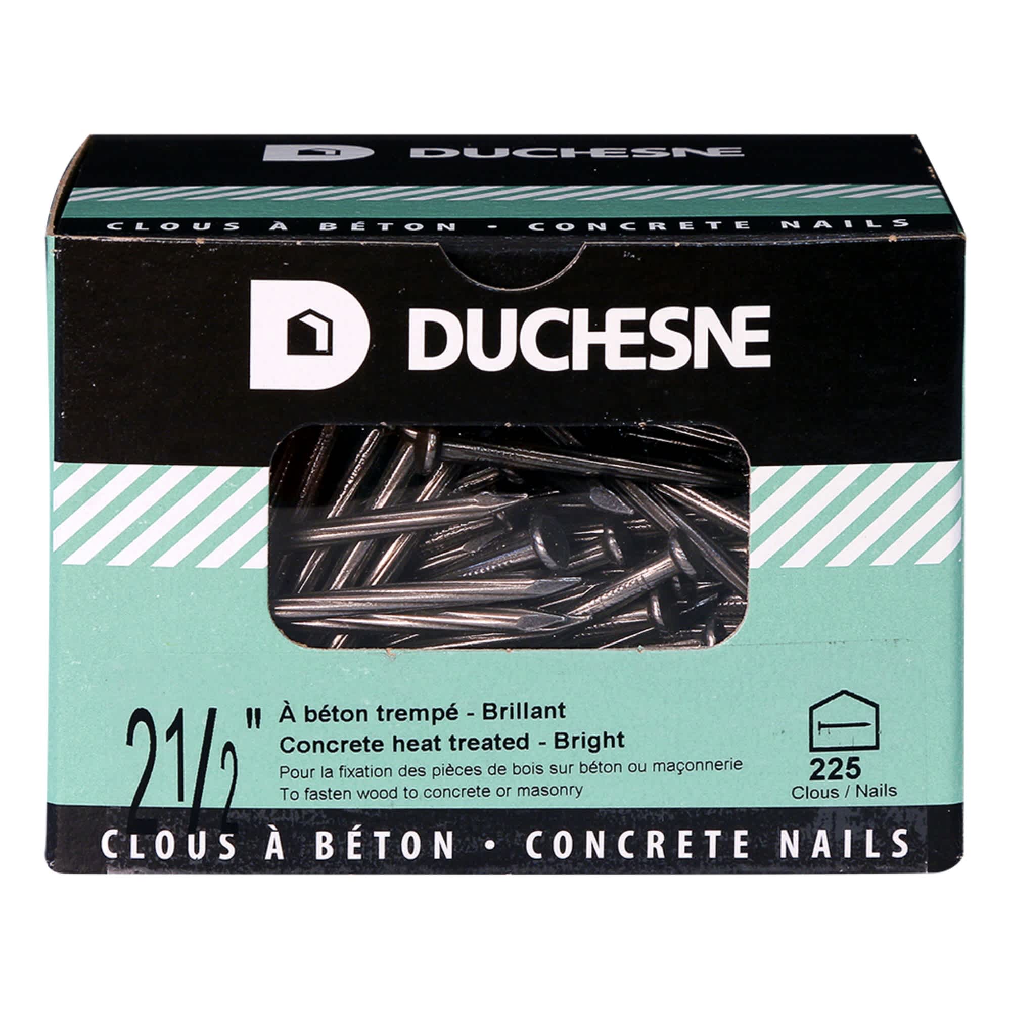 Clous à béton vrillés 2&nbsp;1/2&nbsp;po Pqt/225