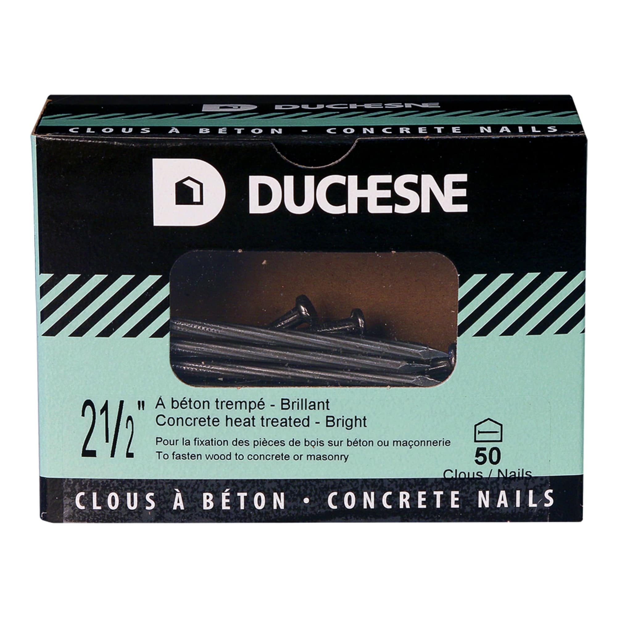 Clous à béton vrillés 2&nbsp;1/2&nbsp;po Pqt/50