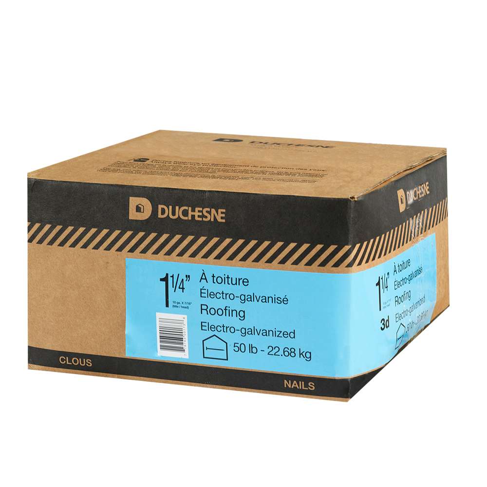 Clous à toiture électro-galvanisé 1&nbsp;1/4&nbsp;po 50&nbsp;lb