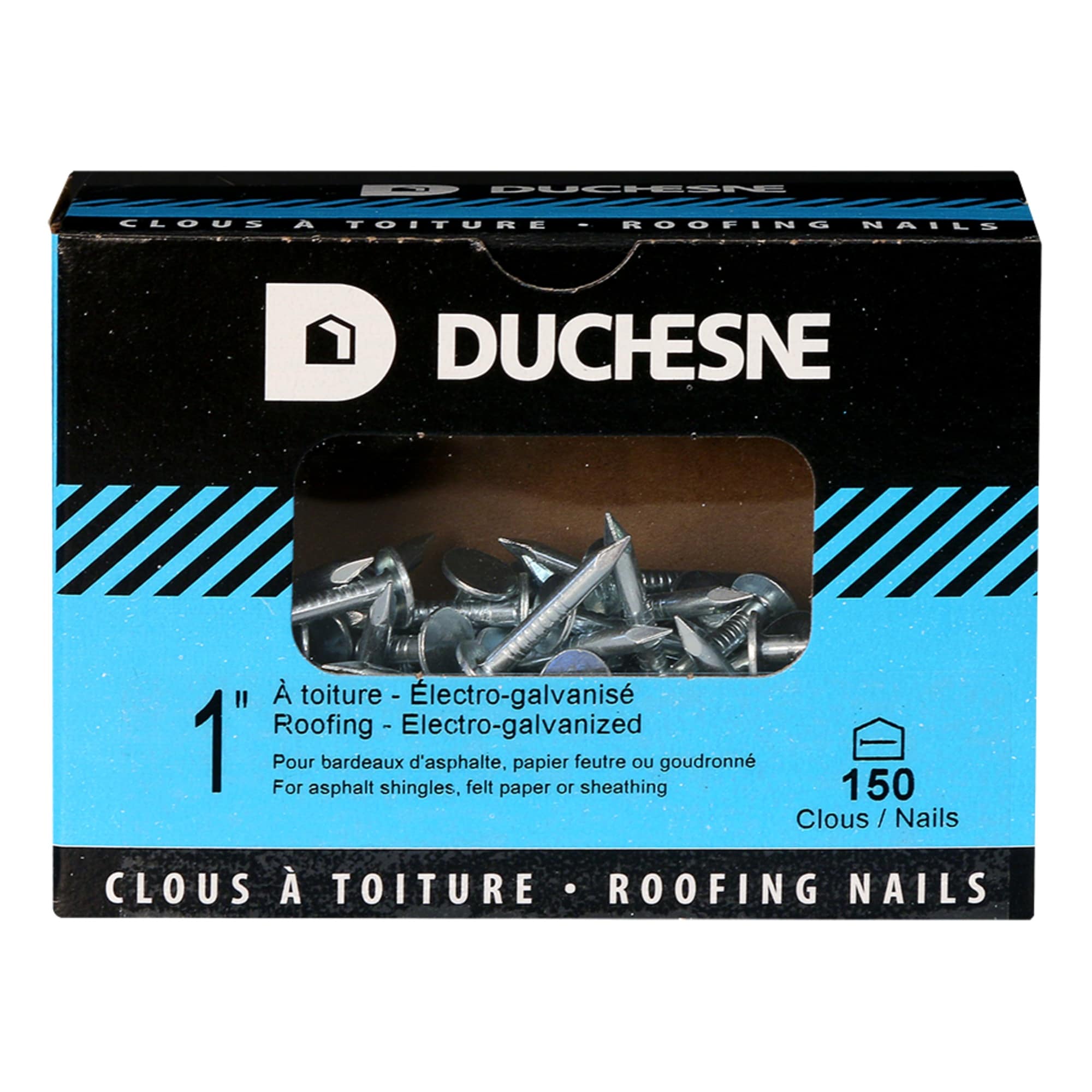 Clous à toiture électro-galvanisé 1 po Pqt/150