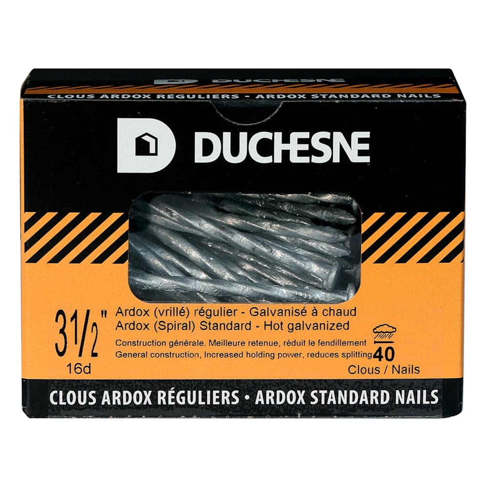 Clous vrillés Ardox galvanisés à chaud 3 1/2 po Pqt/40