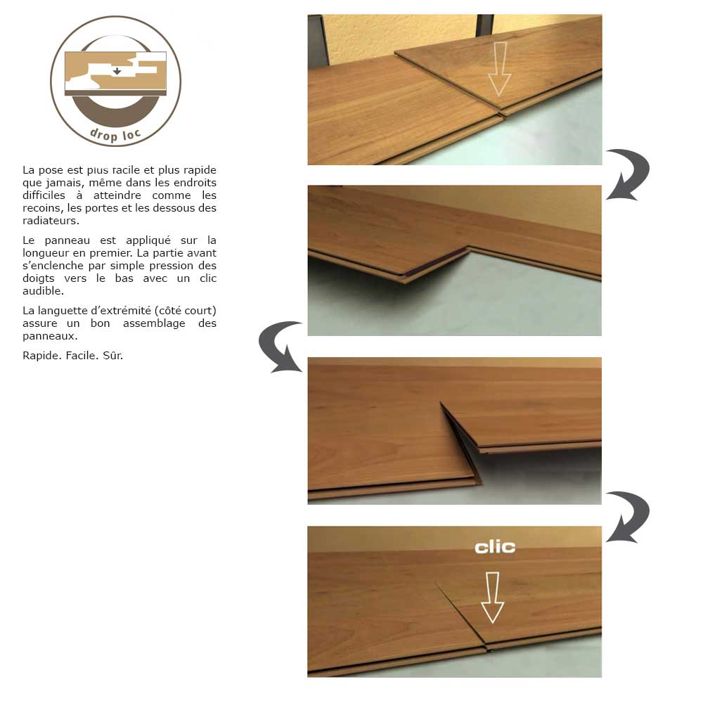 Plancher stratifié 8 mm Chêne des Grisons