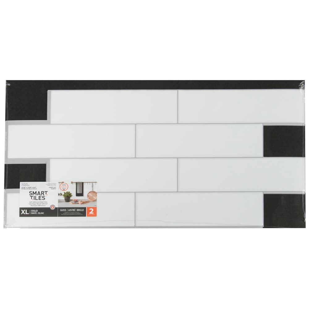 Tuiles adhésives Oslo blanc 22&nbsp;9/16&nbsp;po&nbsp;x&nbsp;10&nbsp;7/8&nbsp;po Pqt/2