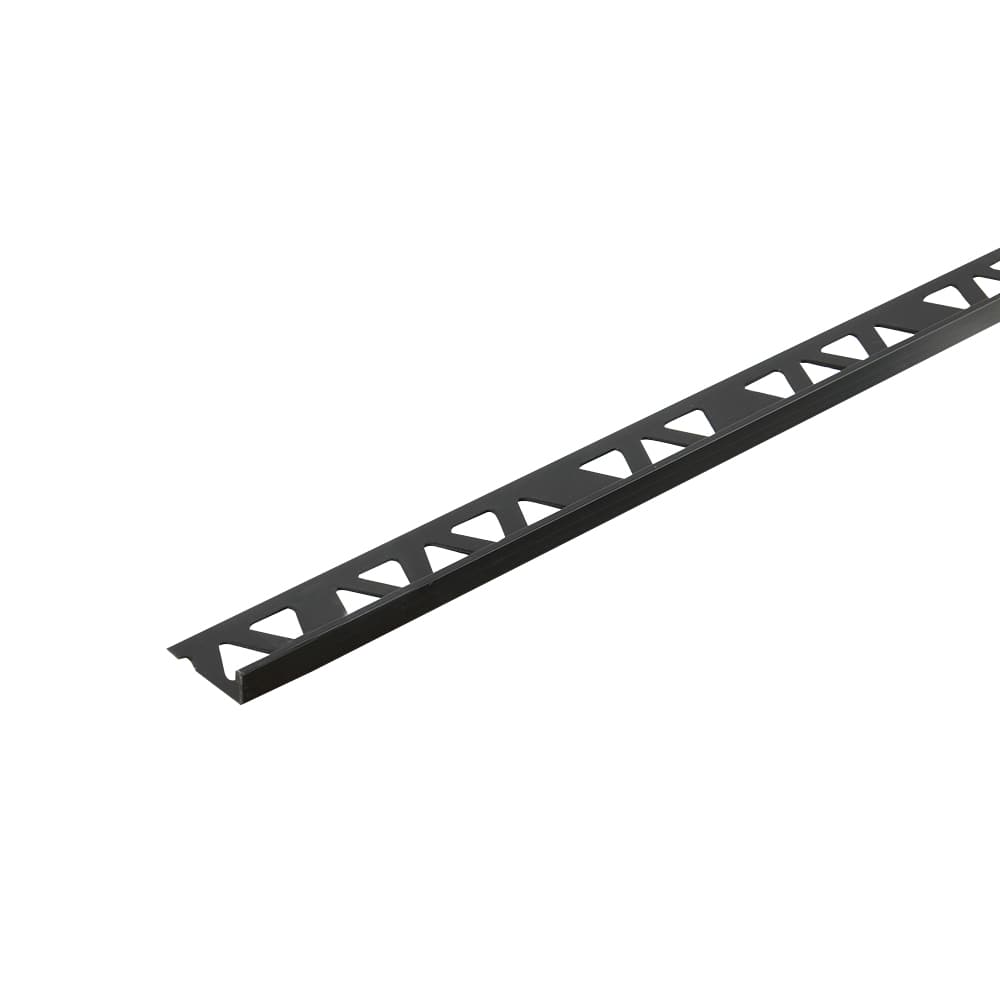 Satin Black L-Shaped Ceramic Floor Edging 8 mm x 8 ft.