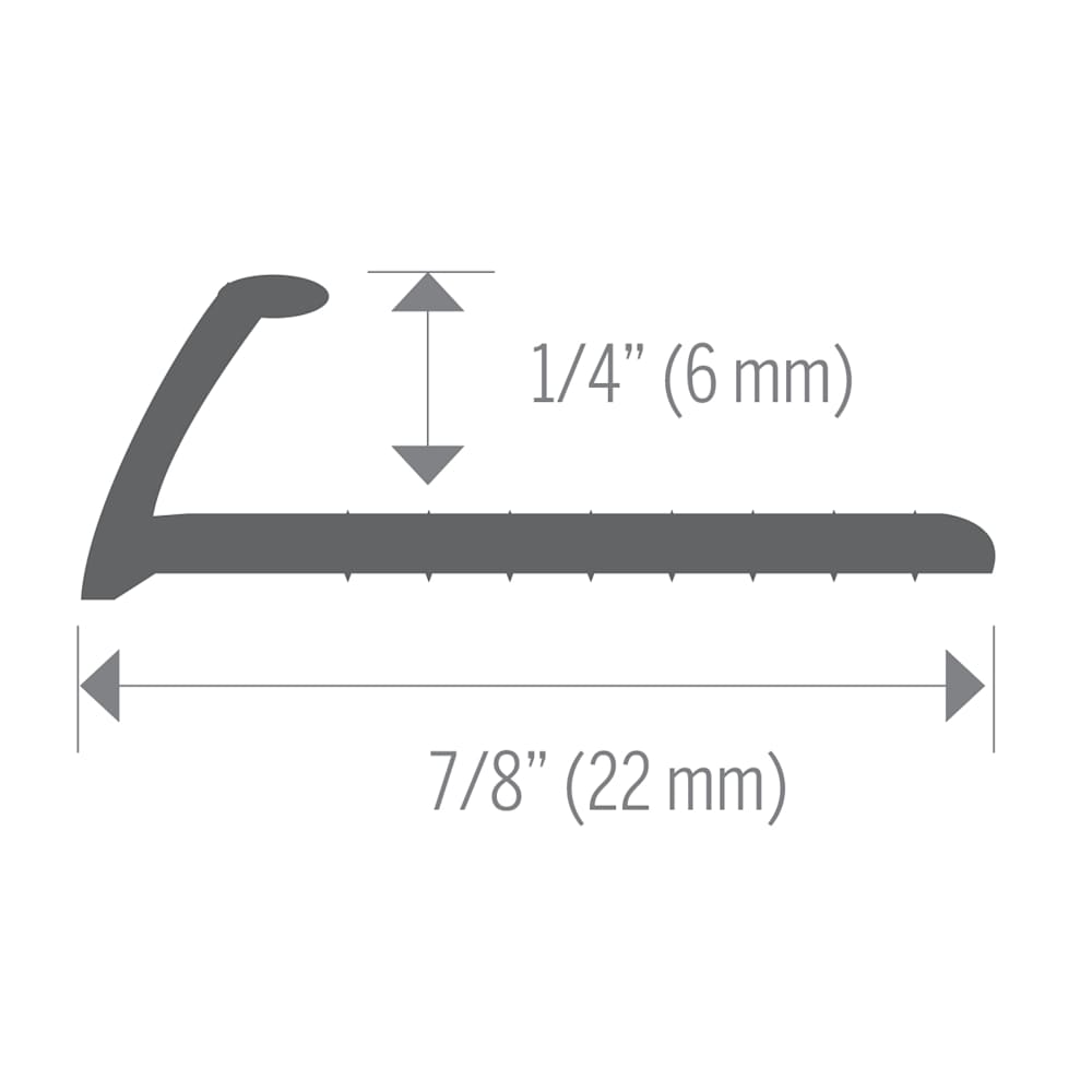 White L-Shaped Ceramic Floor Edging 6 mm x 8 ft.