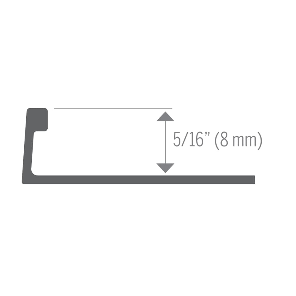 Clear Satin L-Shaped Ceramic Floor Edging 8 mm x 8 ft.
