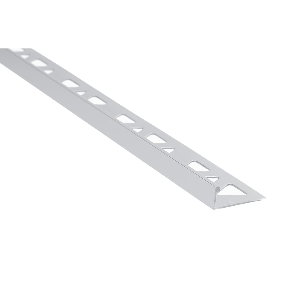 Chrome L-Shaped Ceramic Floor Edging 12&nbsp;mm&nbsp;x&nbsp;8&nbsp;ft