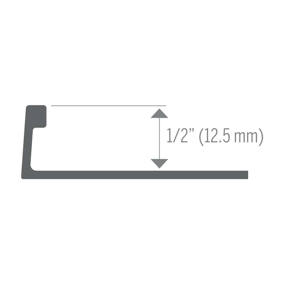 Chrome L-Shaped Ceramic Floor Edging 12&nbsp;mm&nbsp;x&nbsp;8&nbsp;ft