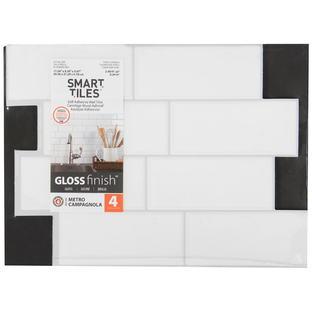 Tuiles adhésives Metro Campagnola 11 9/16 po x 8 3/8 po Pqt/4 SMART TILES 