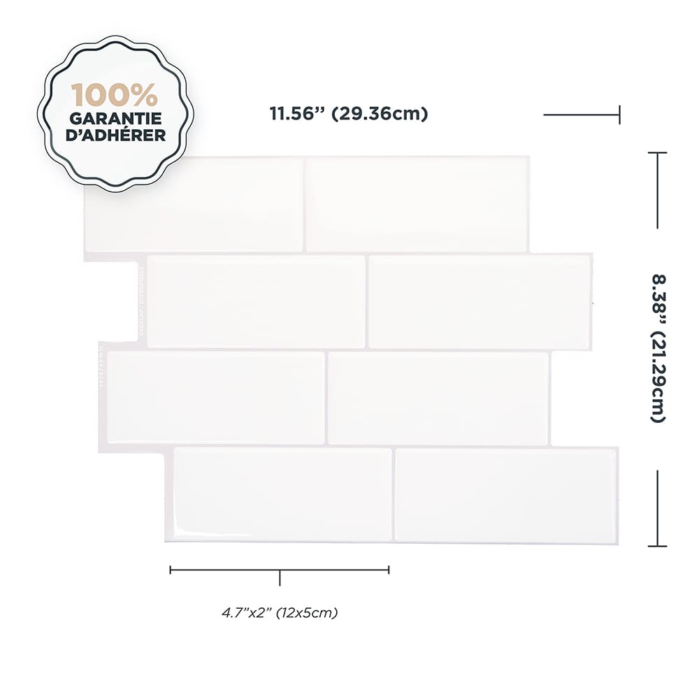 Tuiles adhésives Metro Campagnola 11 9/16 po x 8 3/8 po Pqt/4 SMART TILES 