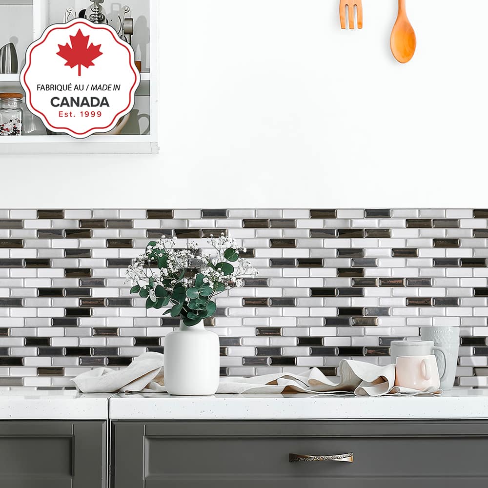 Tuiles adhésives Murano Metallik 9&nbsp;1/8&nbsp;po&nbsp;x&nbsp;10&nbsp;1/4&nbsp;po Pqt/4 SMART TILES