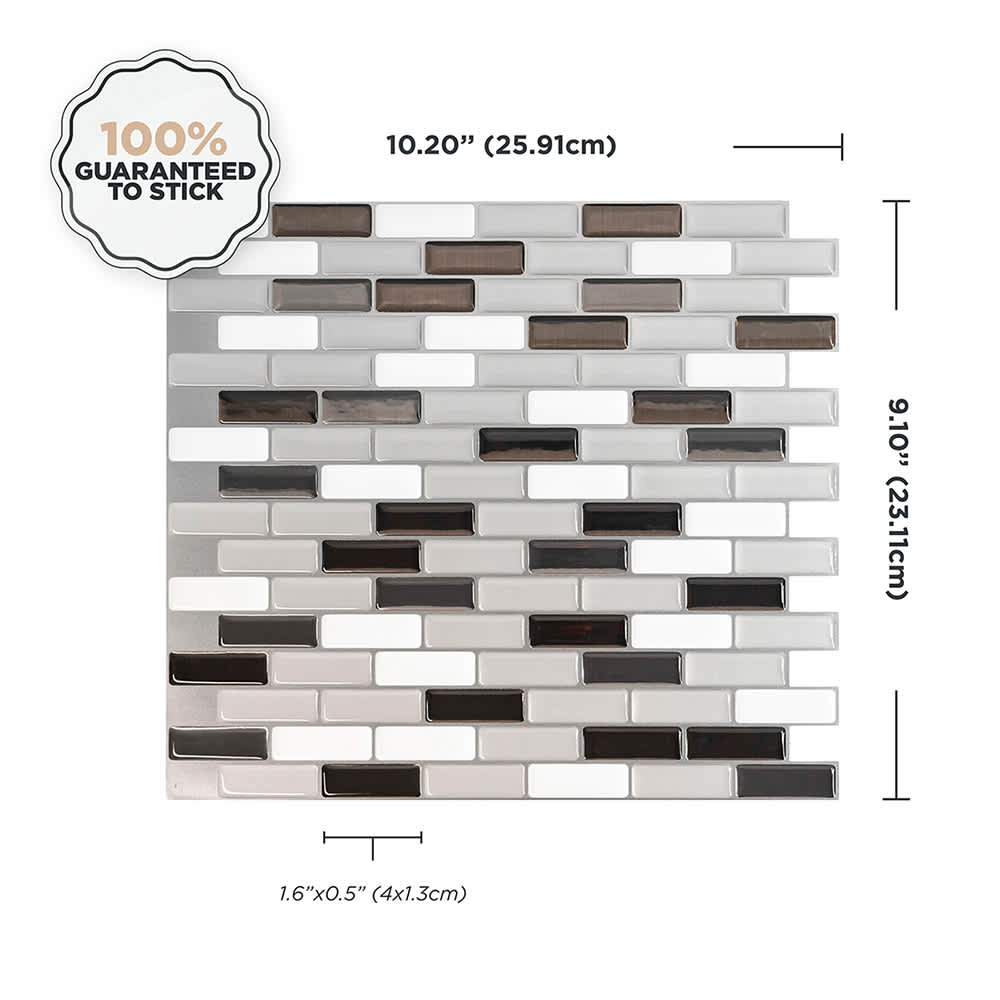 Tuiles adhésives Murano Metallik 9&nbsp;1/8&nbsp;po&nbsp;x&nbsp;10&nbsp;1/4&nbsp;po Pqt/4 SMART TILES