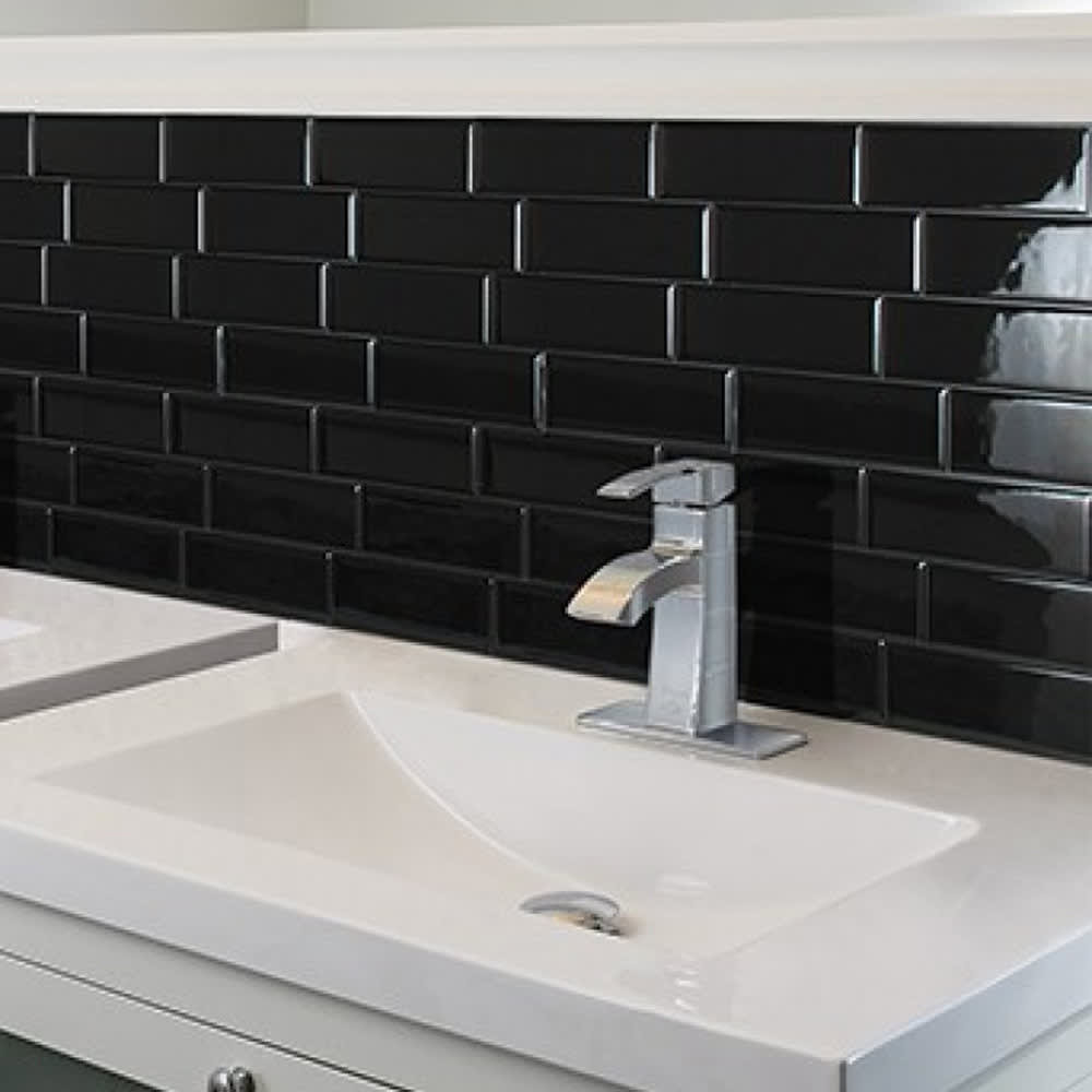 Mosaïque autoadhésive Metro Nero 11 9/16 po x 8 3/8 Pqt/4