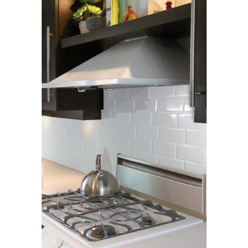 Mosaïque autoadhésive Metro Blanco 11 1/2 po x 8 3/8 po Pqt/4