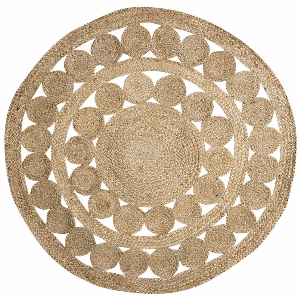 VERTUO Surate Round Interior Rug 4 ft. Natural