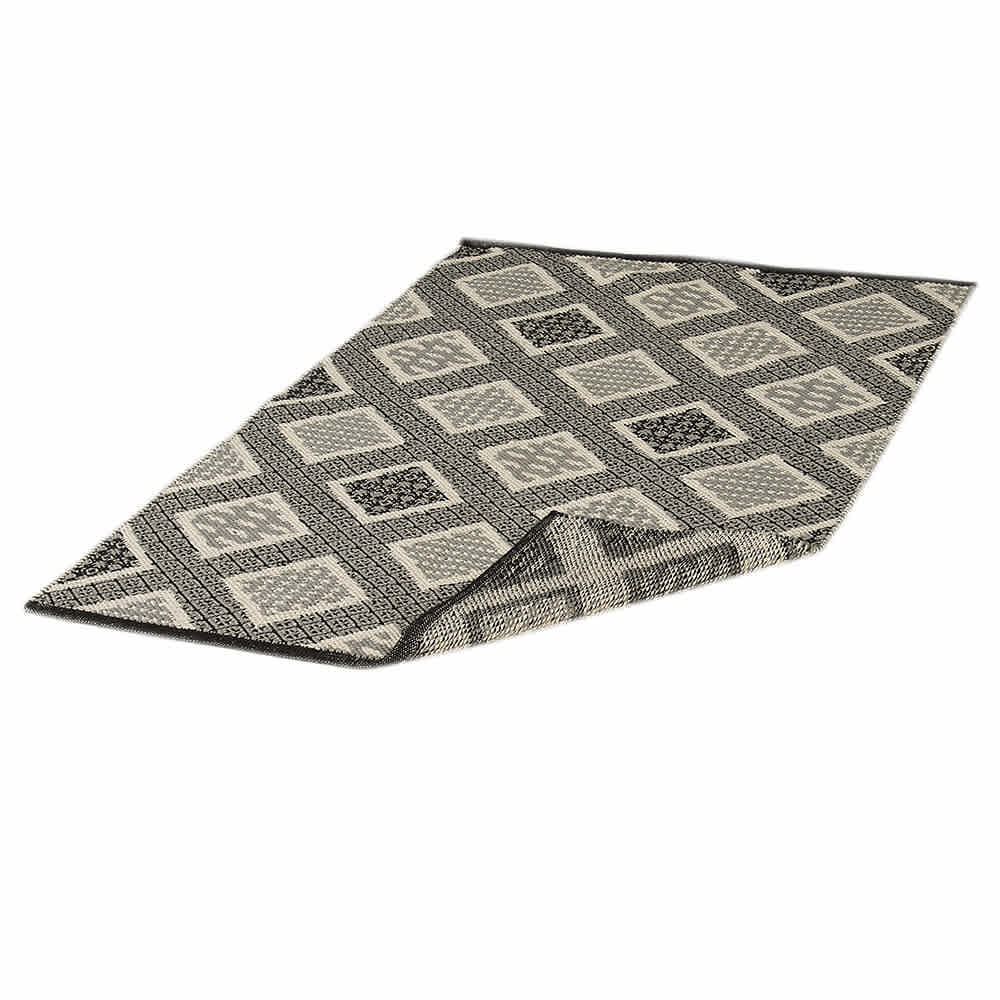 Tapis d'intérieur en coton Manille gris noir et naturel 3&nbsp;pi&nbsp;x&nbsp;4&nbsp;pi VERTUO