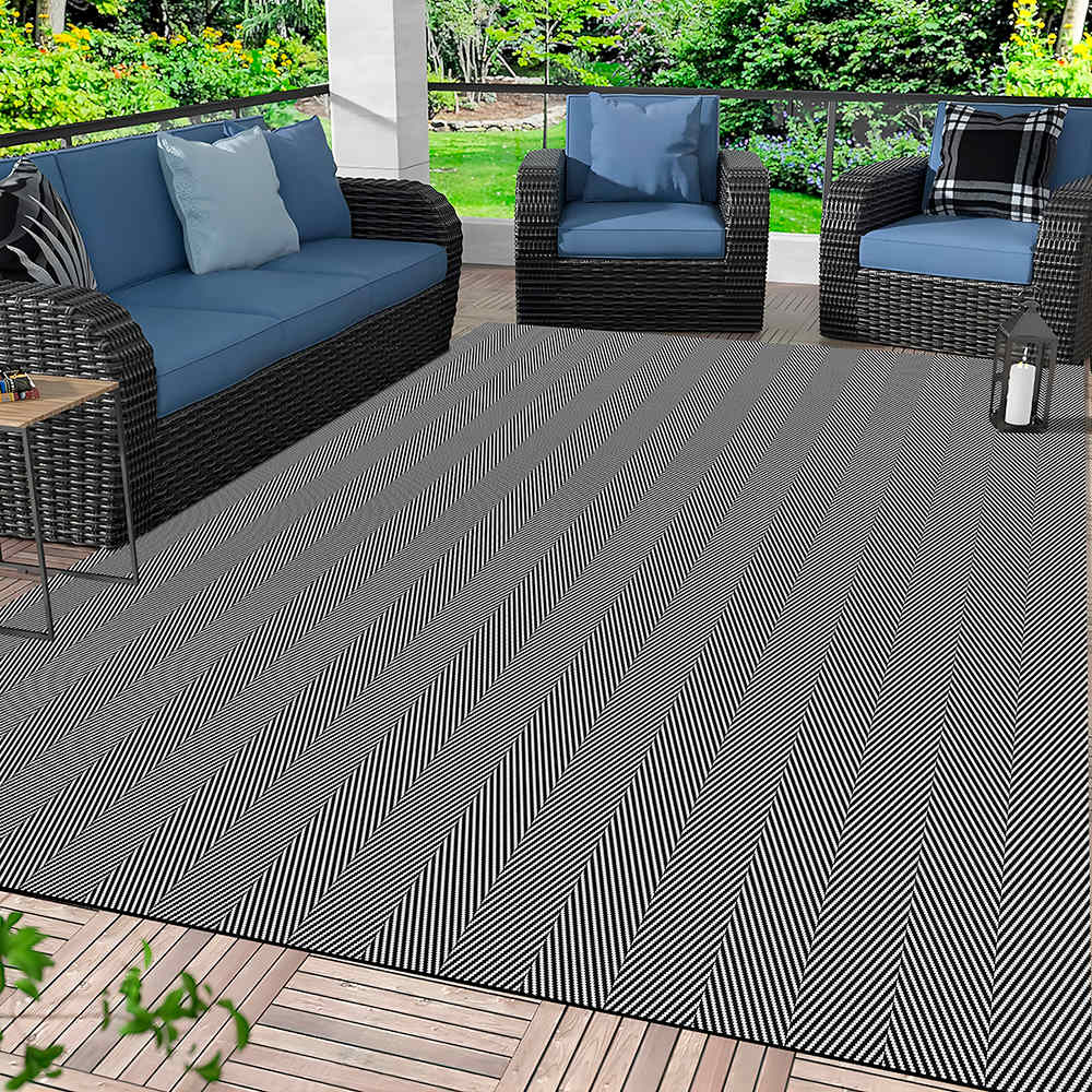 Tapis de patio Chevron 5&nbsp;pi&nbsp;x&nbsp;7&nbsp;pi&nbsp;7&nbsp;po VERTUO