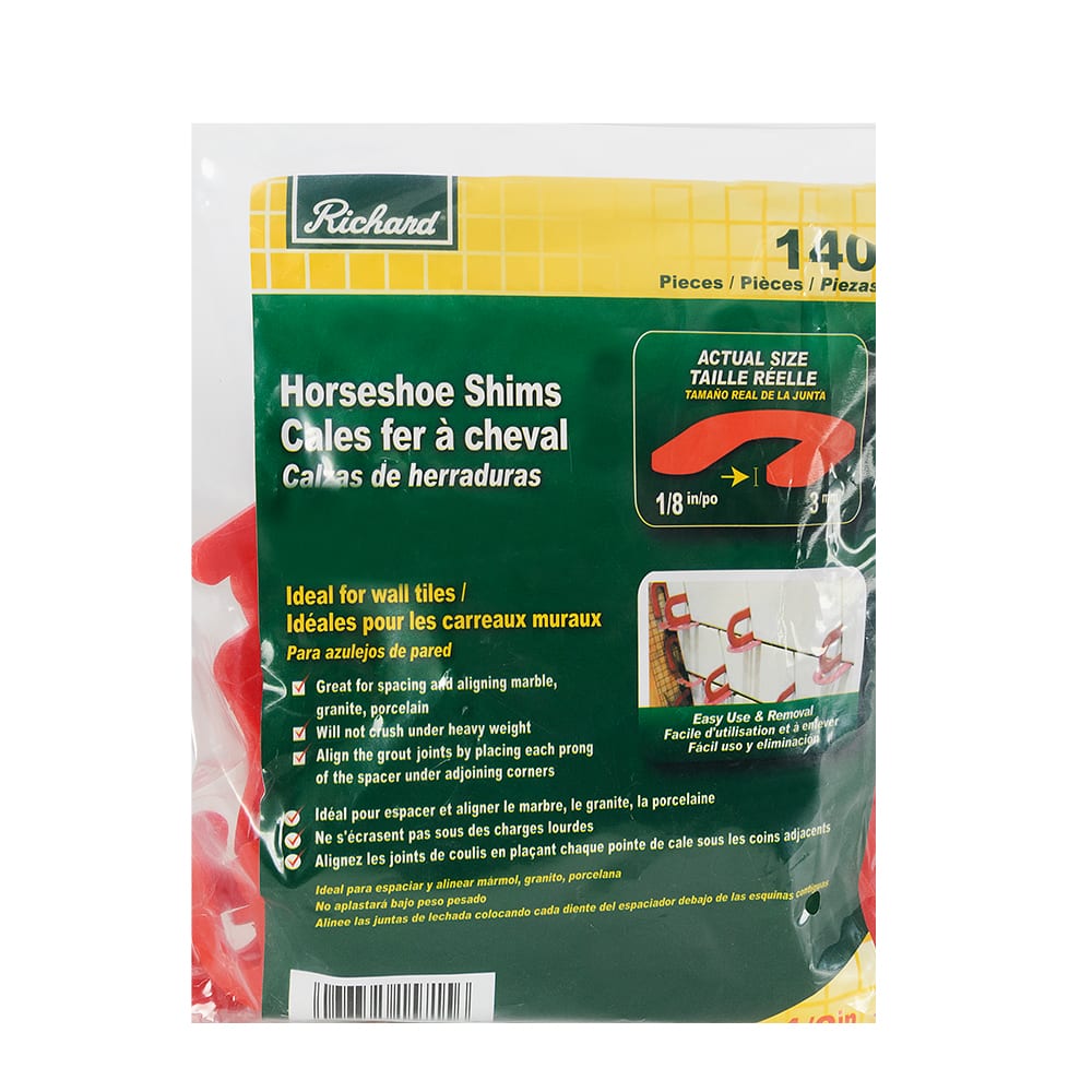 Espaceurs pour la céramique fer à cheval 1/8 po