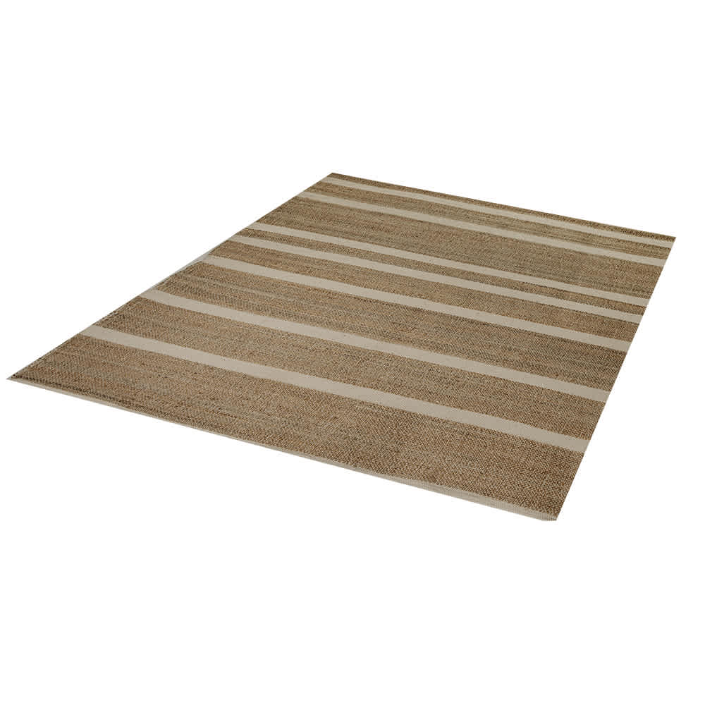 Tapis d'intérieur en coton et jute rayures naturel 5&nbsp;pi&nbsp;x&nbsp;7&nbsp;pi VERTUO