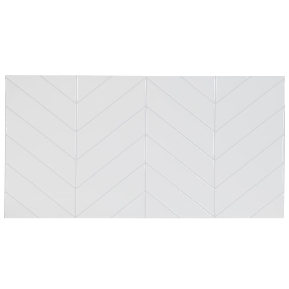 Tuiles adhésives Chevron blanc 22&nbsp;9/16&nbsp;po x 11&nbsp;9/16&nbsp;po Pqt/2 SMART TILES