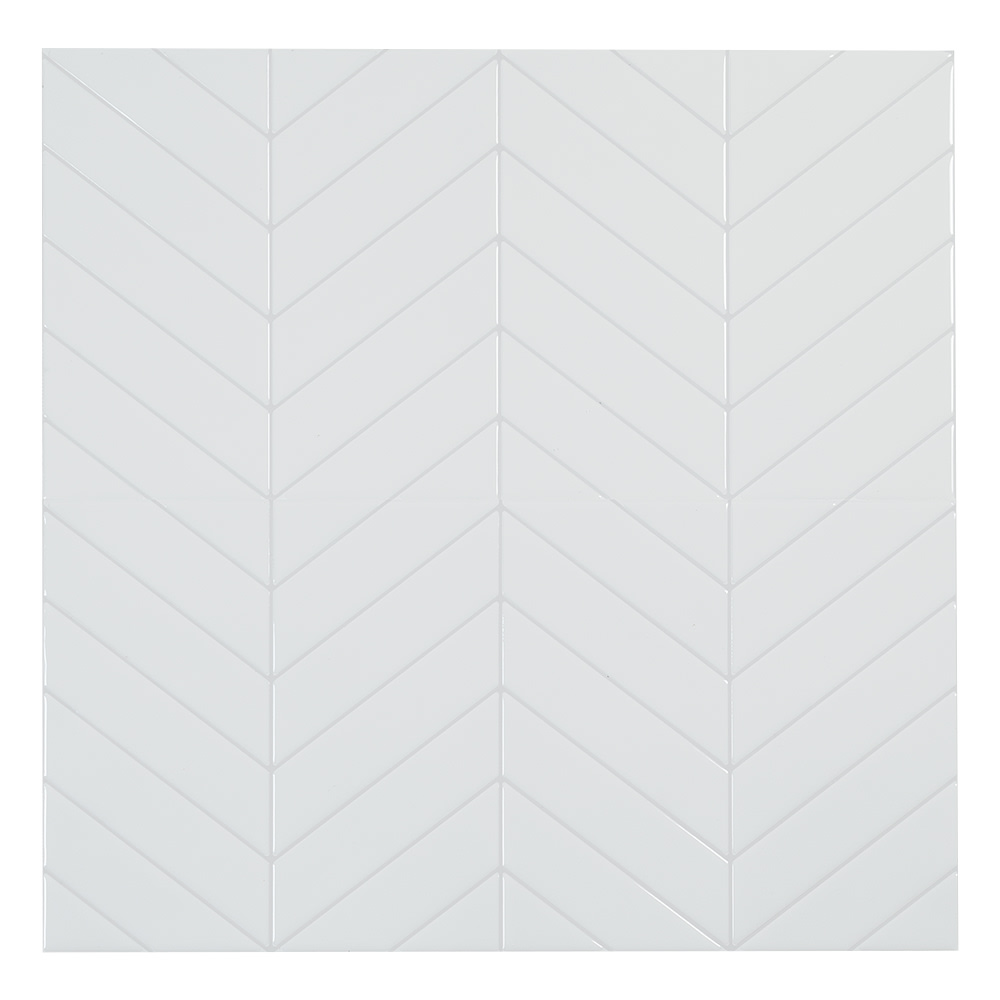 Tuiles adhésives Chevron blanc 22&nbsp;9/16&nbsp;po x 11&nbsp;9/16&nbsp;po Pqt/2 SMART TILES