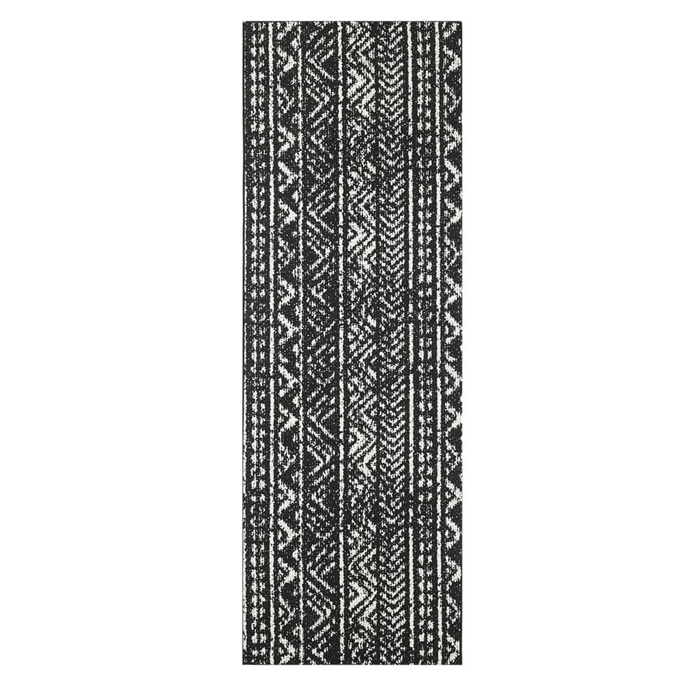 Tapis d'intérieur Ankara abstraits sombre 2 pi x 6 pi