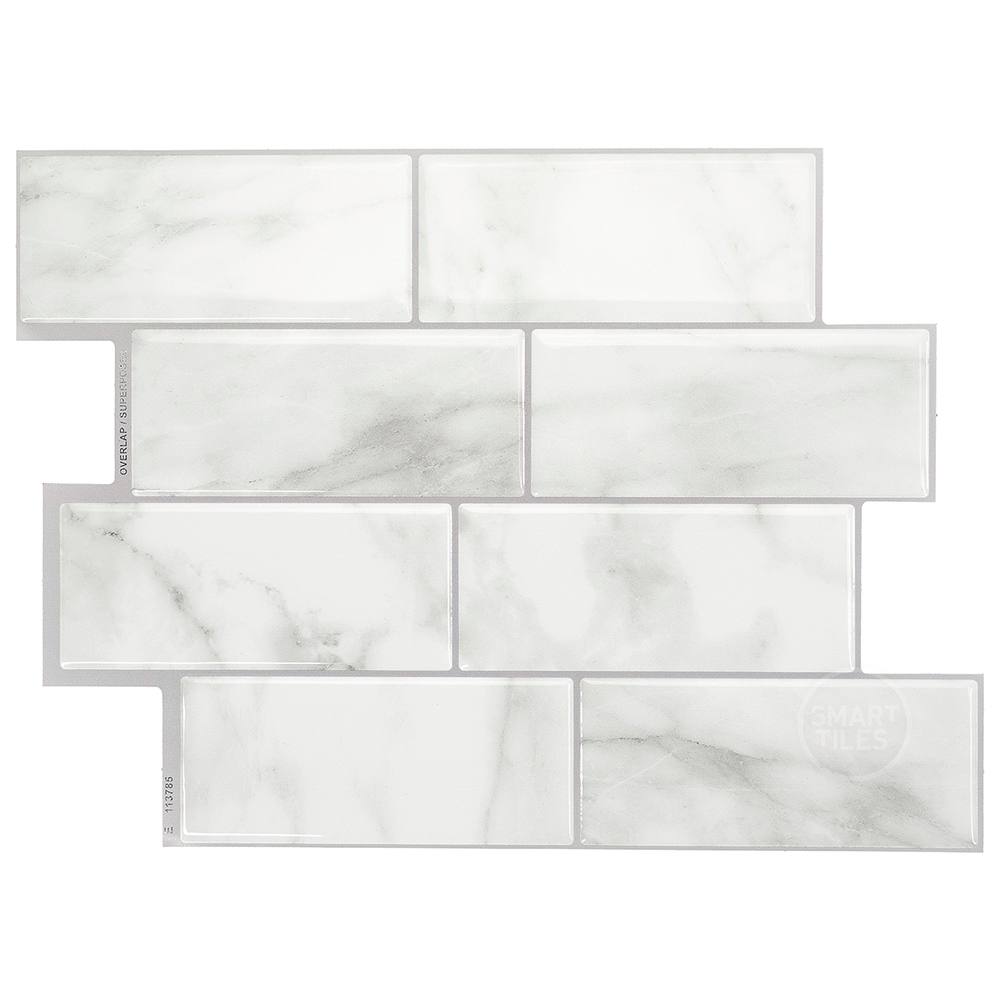 SMART TILES Metro Carrera Peel&Stick Tiles 11&nbsp;9/16&nbsp;in.&nbsp;x&nbsp;8&nbsp;3/8&nbsp;in. Pkg/4