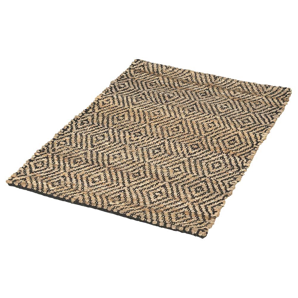VERTUO Jute Diamond Interior Mat 2&nbsp;ft.&nbsp;x&nbsp;3&nbsp;ft. Black and Natural