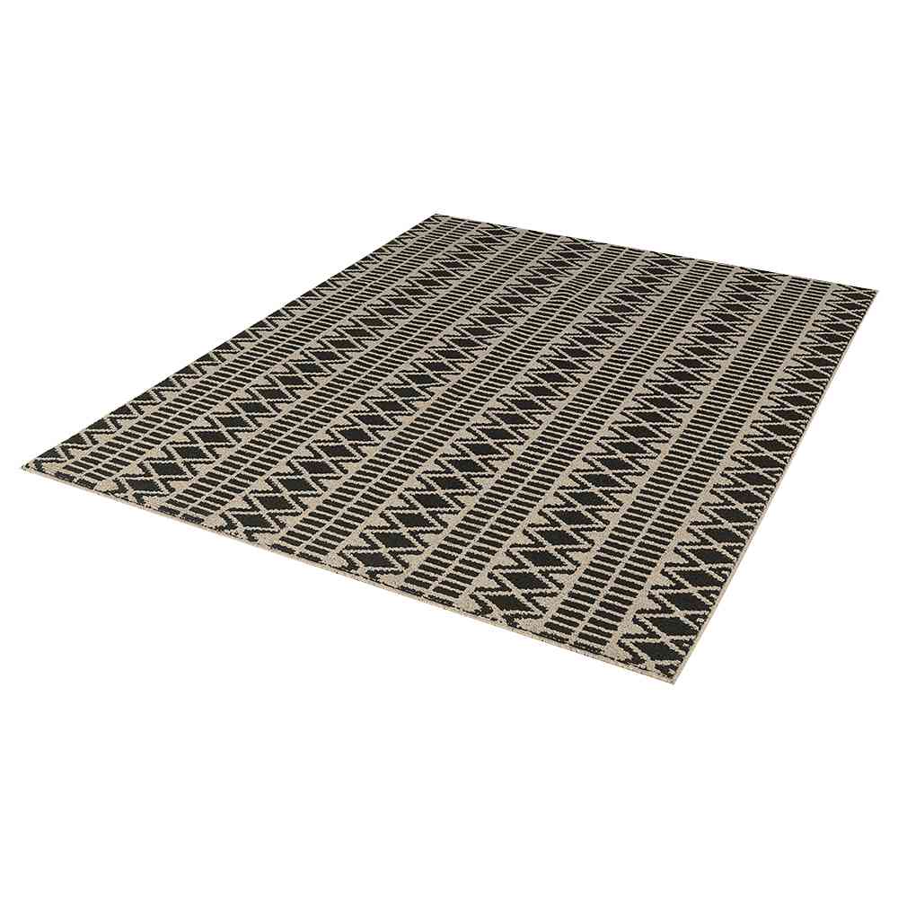 Tapis d'intérieur Aztec noir et beige 5&nbsp;pi&nbsp;x&nbsp;6&nbsp;pi