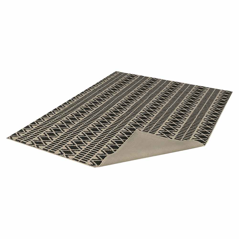 Tapis d'intérieur Aztec noir et beige 5&nbsp;pi&nbsp;x&nbsp;6&nbsp;pi