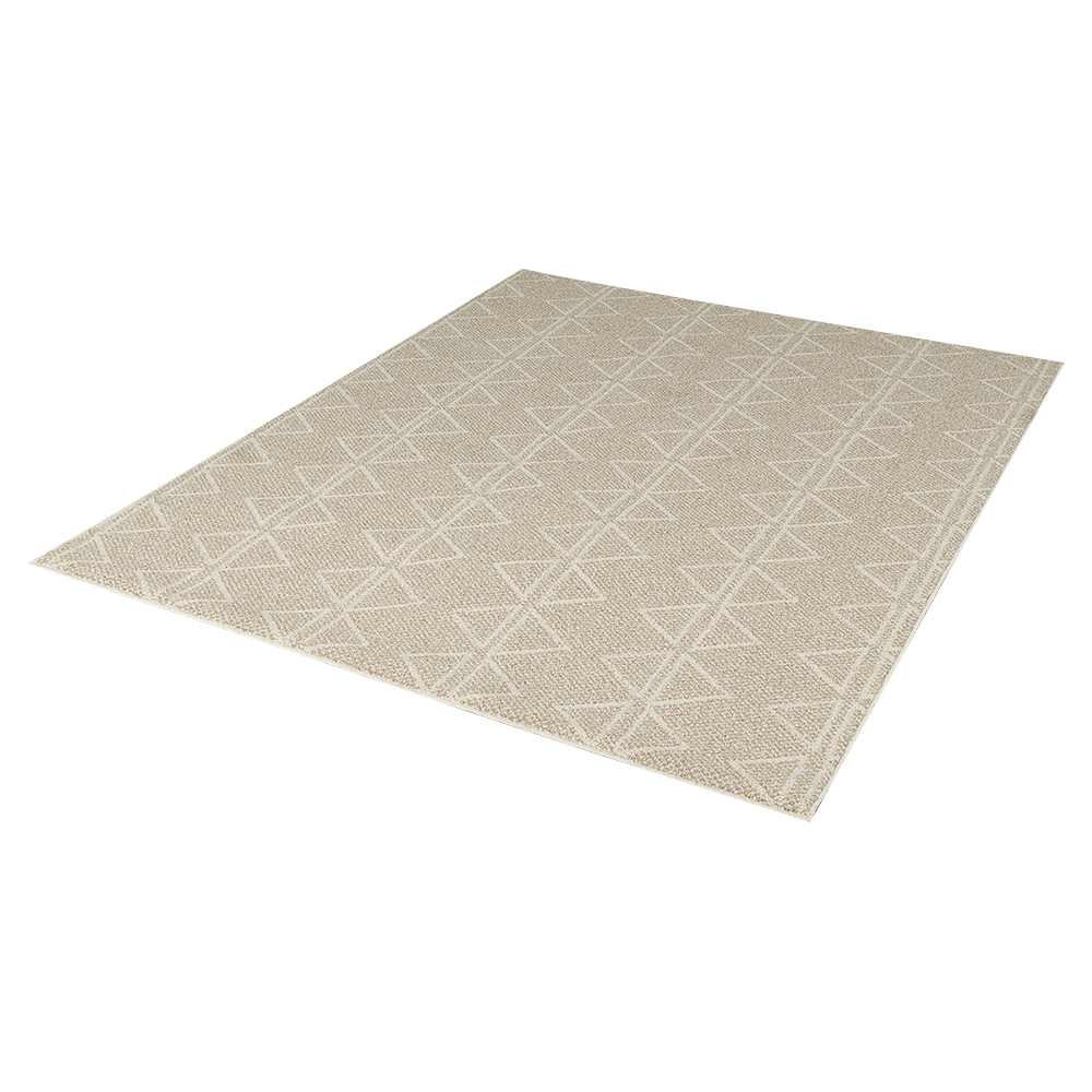 Tapis d'intérieur Vila triangles beige 5&nbsp;pi&nbsp;x&nbsp;6&nbsp;pi
