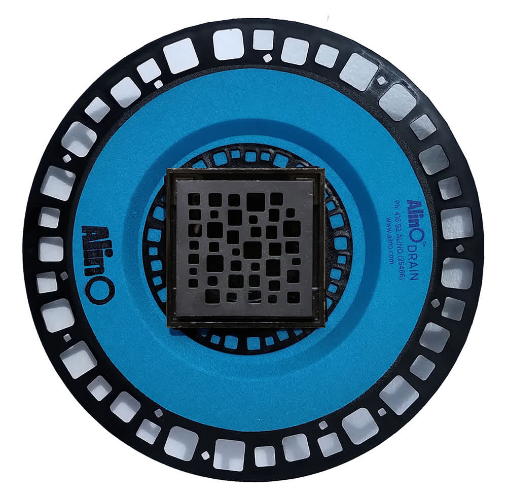 Drain ABS 2-en-1 noir 4&nbsp;po&nbsp;x&nbsp;4&nbsp;po