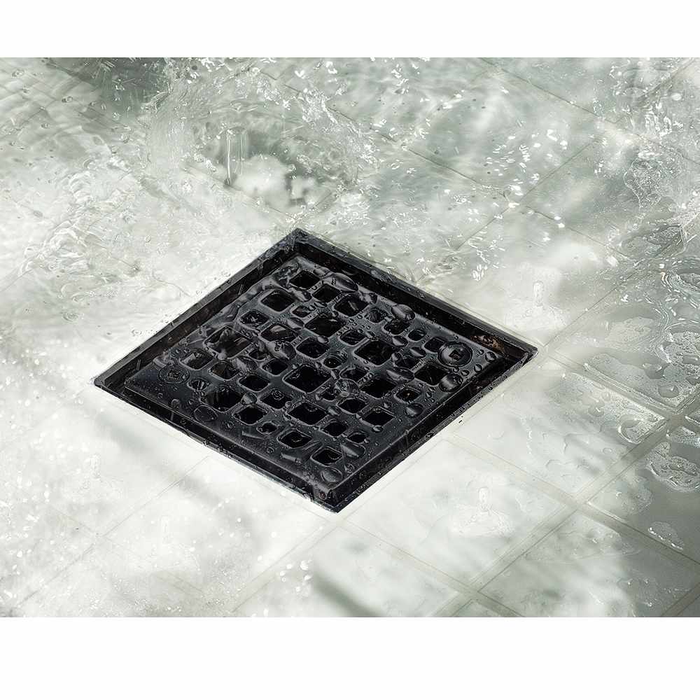 2-in-1 ABS Drain 4&nbsp;in.&nbsp;x&nbsp;4&nbsp;in. Black