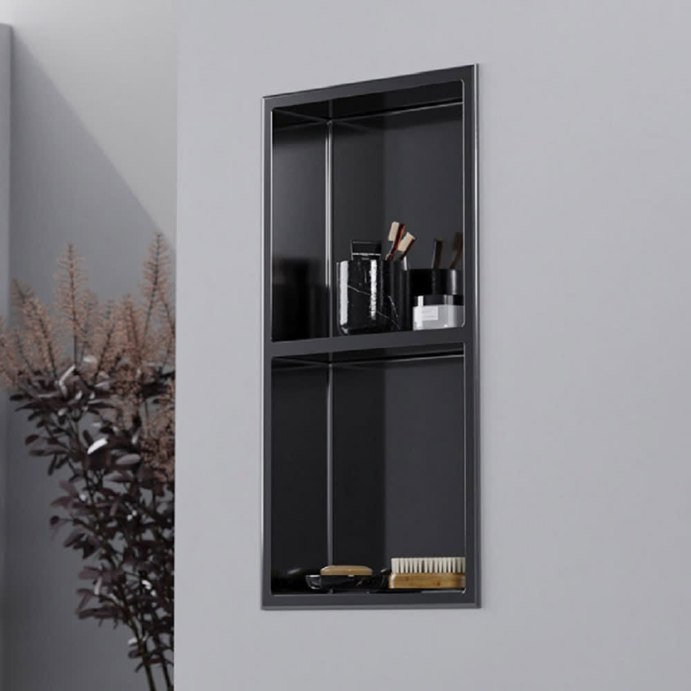 Niche acier inoxydable 12&nbsp;po&nbsp;x&nbsp;24&nbsp;po noir